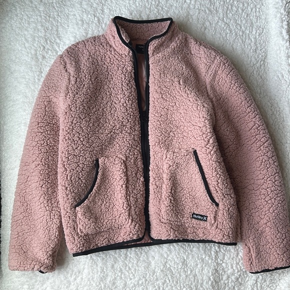 Hurley Bubble Gum Pink Sherpa Jacket - Picture 1 of 3
